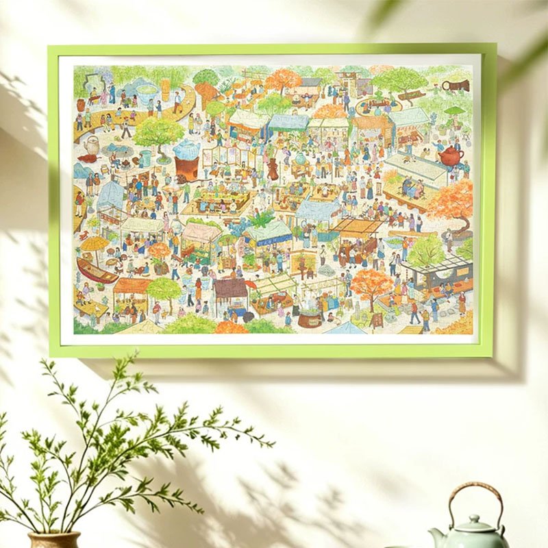 Momibook-Market of Fleeting Encounters (1) Momibook-1000pcs Jigsaw Puzzle-Market of Fleeting Encounters