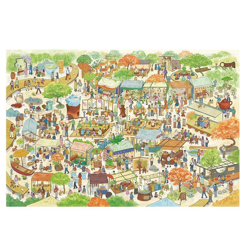 Momibook-Market of Fleeting Encounters (2) Momibook-1000pcs Jigsaw Puzzle-Market of Fleeting Encounters