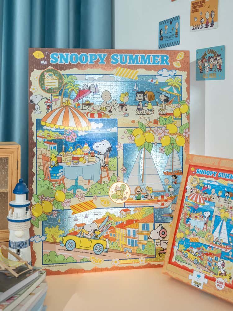 Momibook-Snoppy Summer (1) Momibook-1000 Piece Resin Jigsaw Puzzle-Snoppy Summer