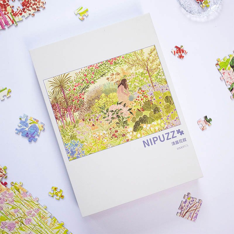 Ni Puzz-Morning Whispers of Flowers (2) Ni Puzz-1000pcs Jigsaw Puzzle-Morning Whispers of Flowers