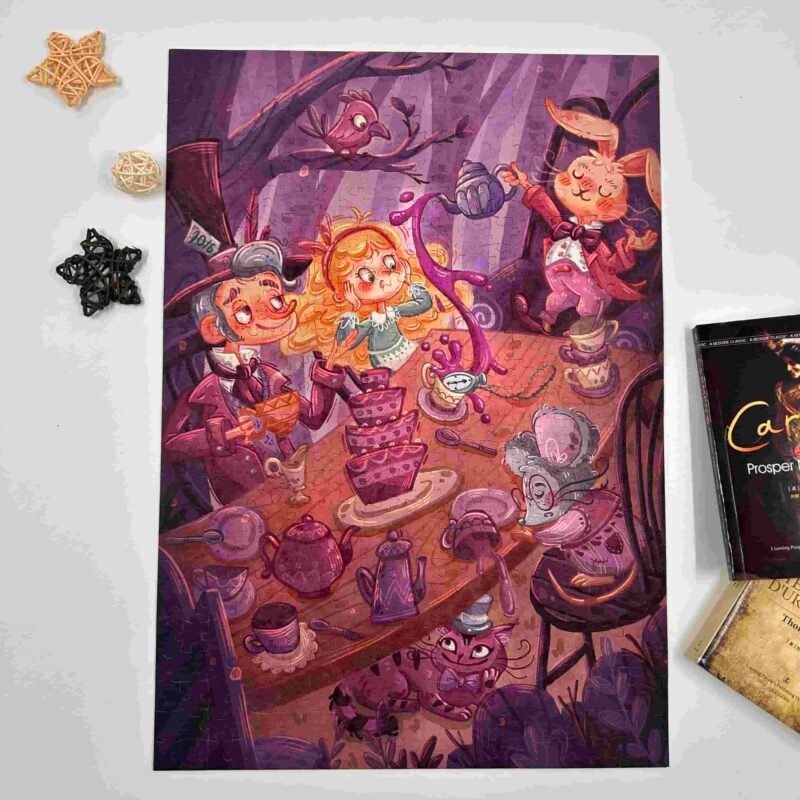 Phoebe Puzzle-The Mad Hatters Tea Party (2) Phoebe Puzzle-500 Piece Puzzle-The Mad Hatter's Tea Party