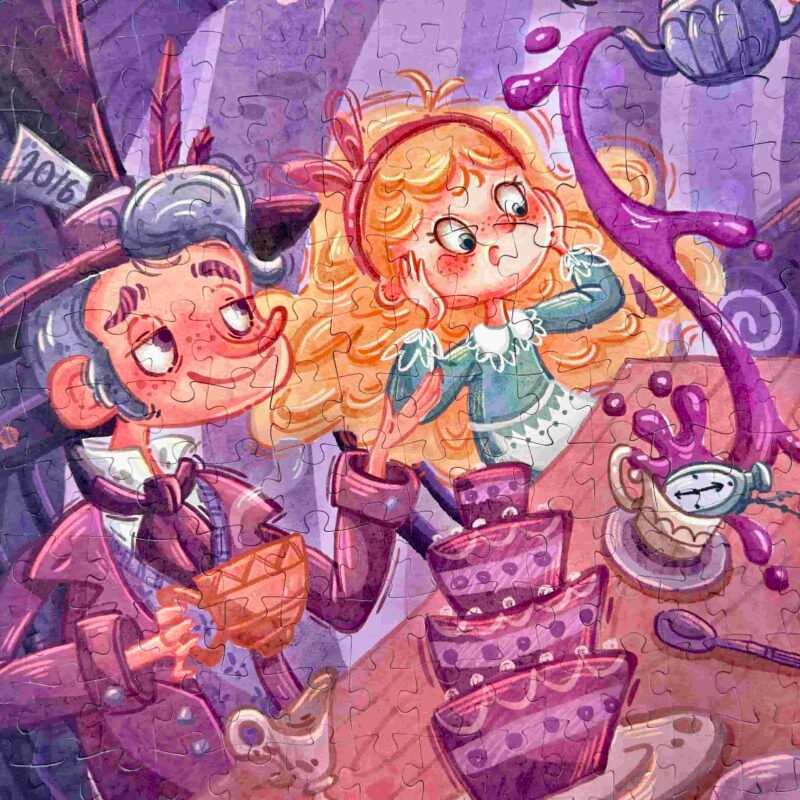 Phoebe Puzzle-The Mad Hatters Tea Party (4) Phoebe Puzzle-500 Piece Puzzle-The Mad Hatter's Tea Party