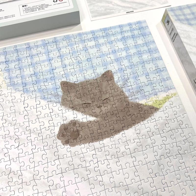 Soulpuzz-306pcs Jigsaw Puzzle-Dreaming Blue Kitten