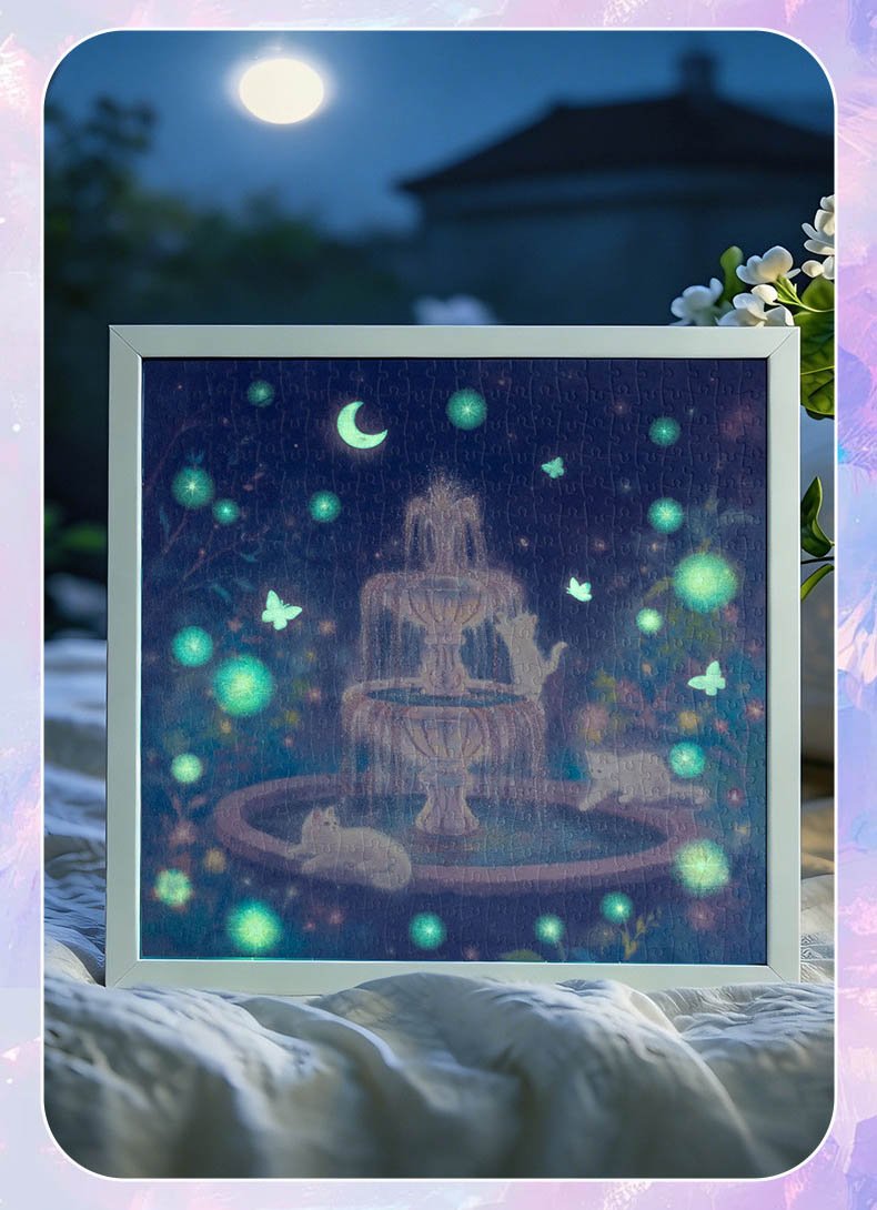 Starlit Wishing Fountain (1) Momibook-Starlit Wishing Fountain-500 Piece Puzzle(Glow in the dark)