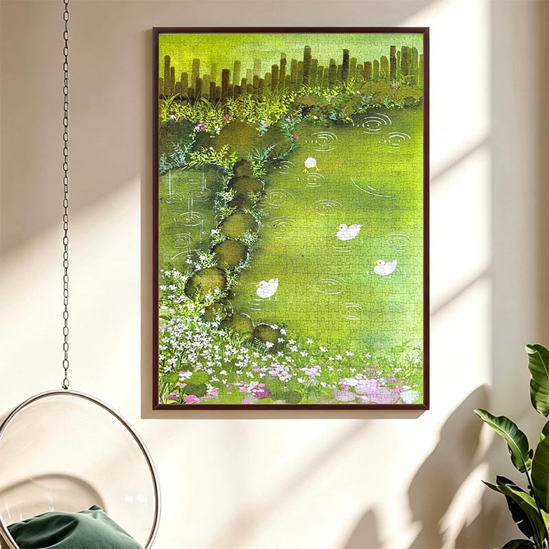 Tutudingdang-Spring Ducks by Bamboo Fence (3) TuTuDingDang-1000 Piece Puzzle-Spring Ducks by Bamboo Fence