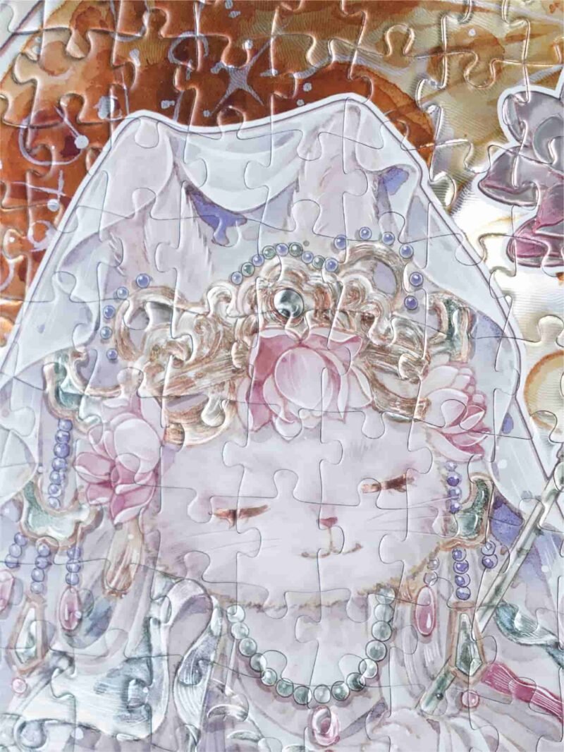 XCYM-520pcs Jigsaw Puzzle-Rabbit Guanyin Bodhisattva(3D UV Holographic Effect)