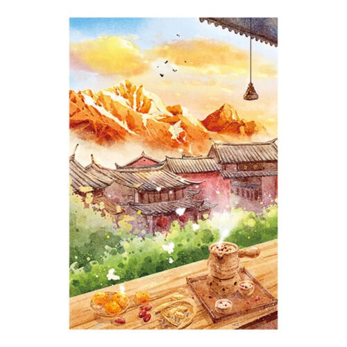 3djp Jigsaw Puzzles For Adults 504pcs-Sunlit Golden Mountain-KSnana