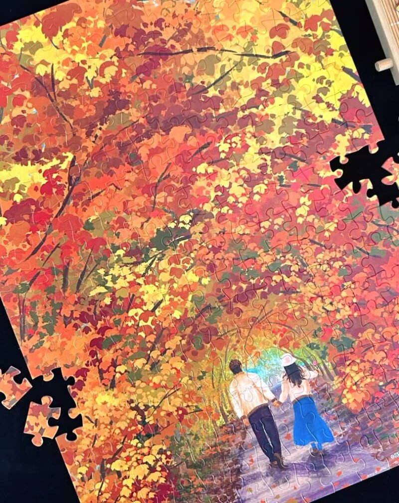 3djp Puzzle-Walking in Autumn (1) 3djp/Pintoo Jigsaw Puzzles 252pcs-Walking in Autumn
