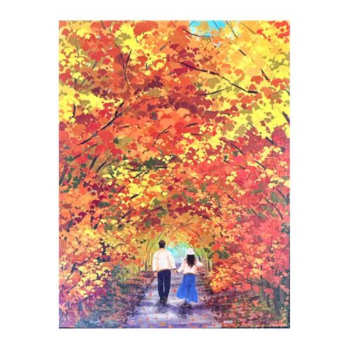 3djp/Pintoo Jigsaw Puzzles 252pcs-Walking in Autumn
