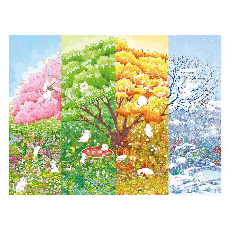 3djp/Pintoo-Plastic Jigsaw Puzzles 1008pcs-Showpiece L-A Tree’s Chronicle of Seasons