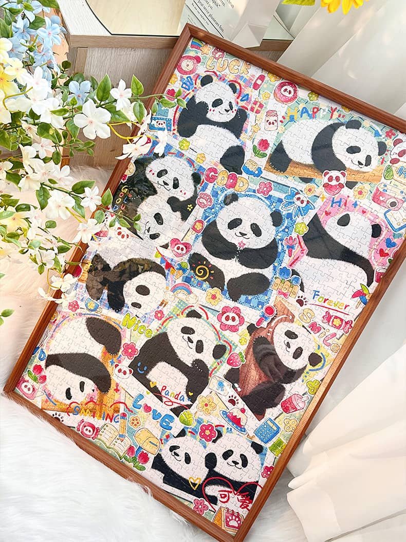 Aipuzzle-Panda Hua Hua (3) Gubu&Aipuzzle-1000pcs Jigsaw Puzzle-Panda Hua Hua