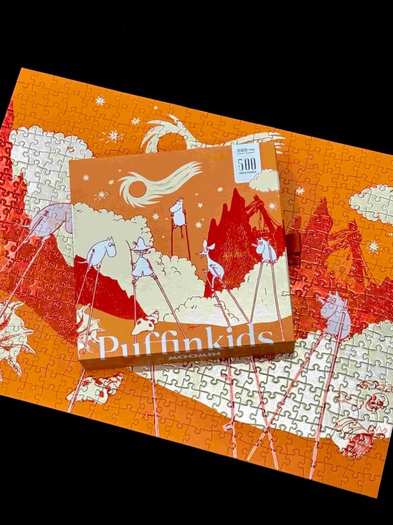 Comet in Moominland (4) Puffinkids-500 Piece Puzzle-Comet in Moominland(Orange board with a faux-leather finish)
