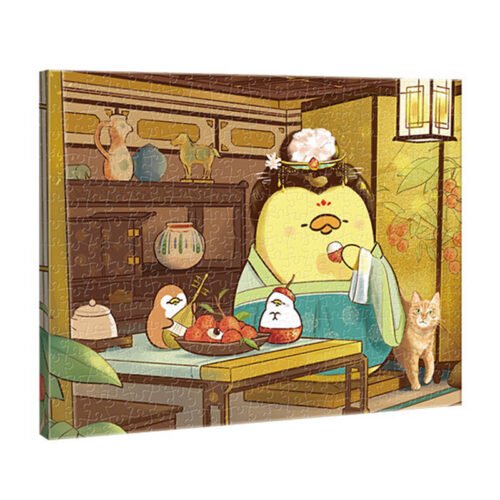 Concubine Chicken Eating Lychees (1) 3djp Jigsaw Puzzles For Adults 366pcs-Concubine Chicken Eating Lychees(with Built‑in Frame)