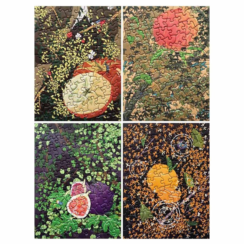 Fortune Fruits (1) TuTuDingDang-100pcs Irregular Cut Jigsaw Puzzle-Apple