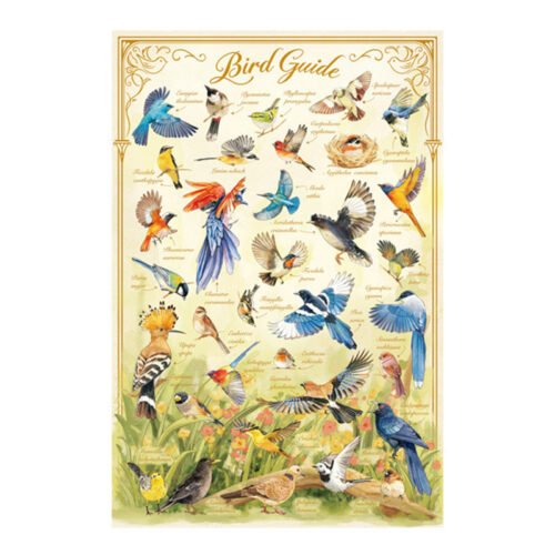 Momibook-1000pcs Jigsaw Puzzle-Bird Guide(Gold Foil)