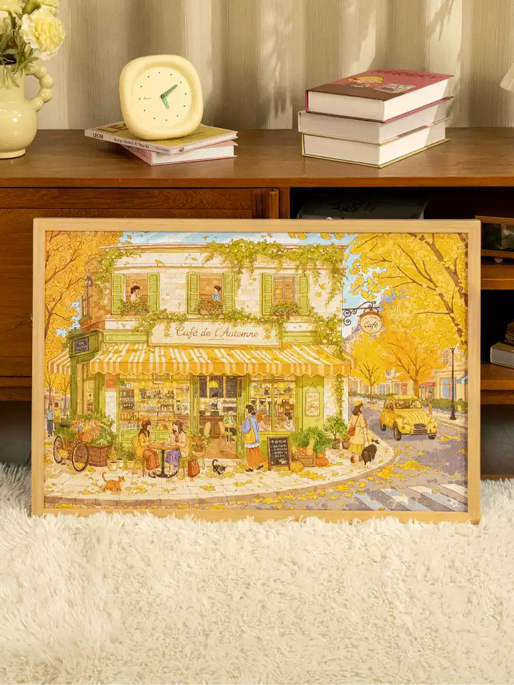 Momibook-Cafe de Autumn (3) Momibook-1000pcs Jigsaw Puzzle-Cafe de Autumn