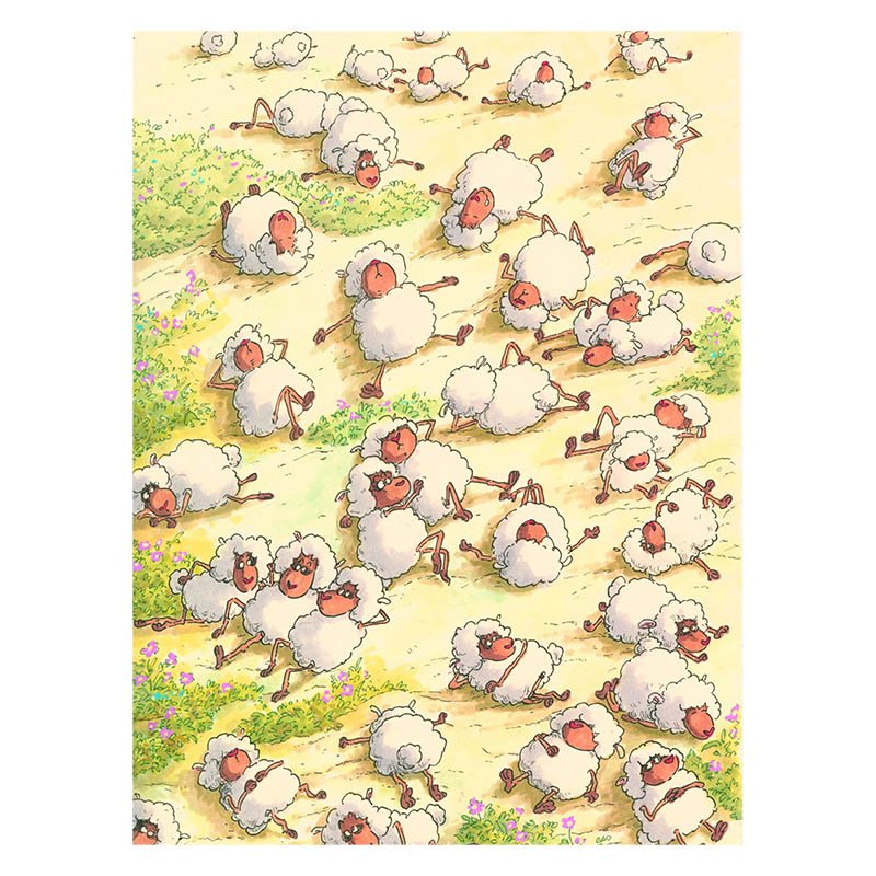 Pazou-300 Piece Puzzle-Lounging Sheep