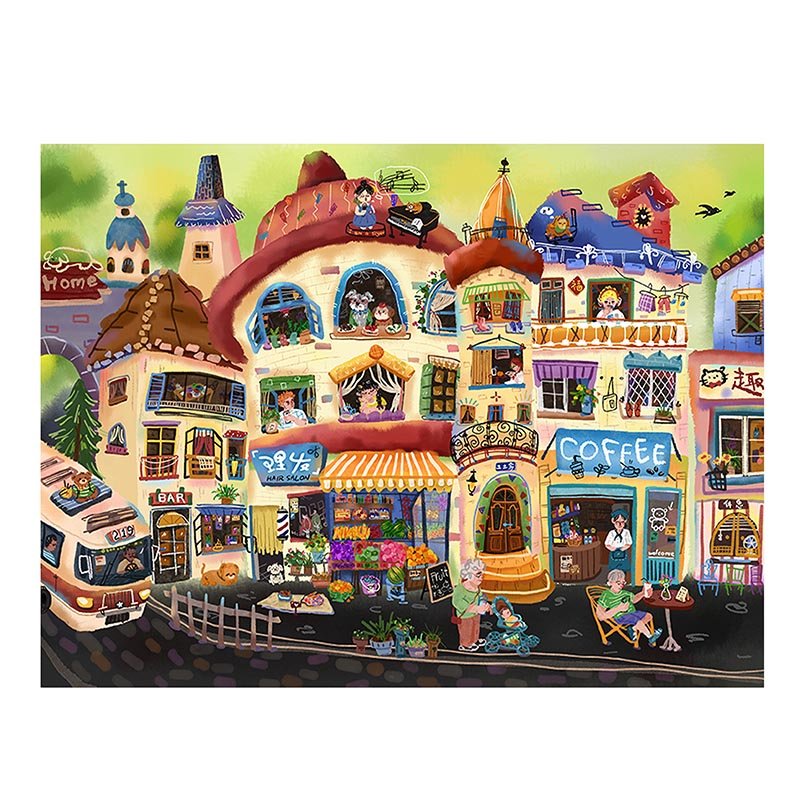 Phoebe-500pcs Puzzle-Colorful Street Market