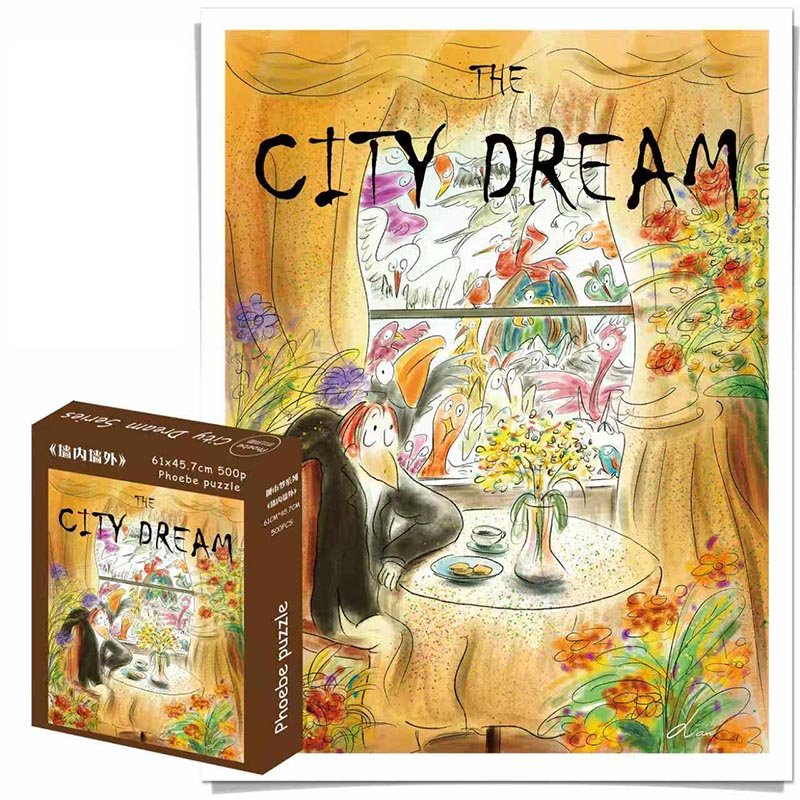 Phoebe Puzzle-Irregular Cut-City Dream Series-Inside and Outside Phoebe-Irregular Cut Puzzle 500pcs-City Dream Series-Inside and Outside