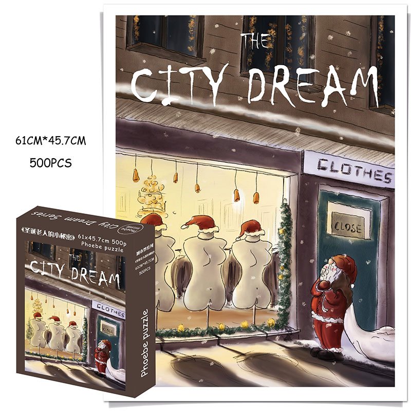 Phoebe Puzzle-Irregular Cut-City Dream Series-Santa Claus Secret (1) Phoebe-Irregular Cut Puzzle 500pcs-City Dream Series-Santa Claus' Secret