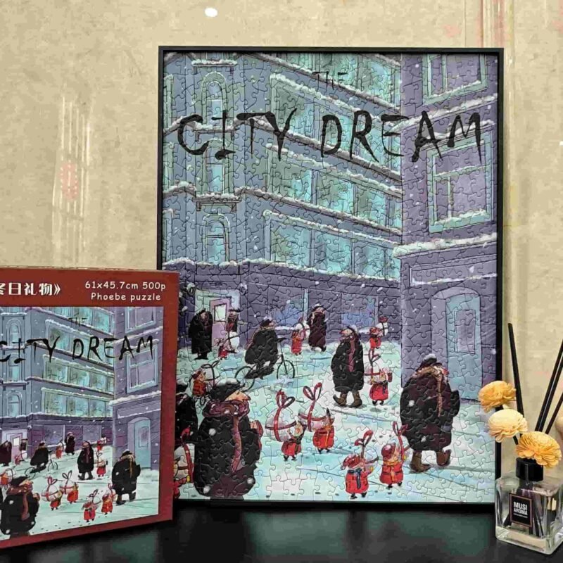 Phoebe Puzzle-Irregular Cut-City Dream Series-Winter Gift (2) Phoebe-Irregular Cut Puzzle 500pcs-City Dream Series-Winter's Gift