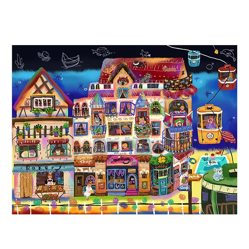 Phoebe-500pcs Puzzle-The Island City Alley at Night
