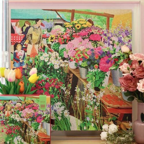 Puffinkids-Flower Market (1) Puffinkids-1000 Piece Puzzle-Flower Market