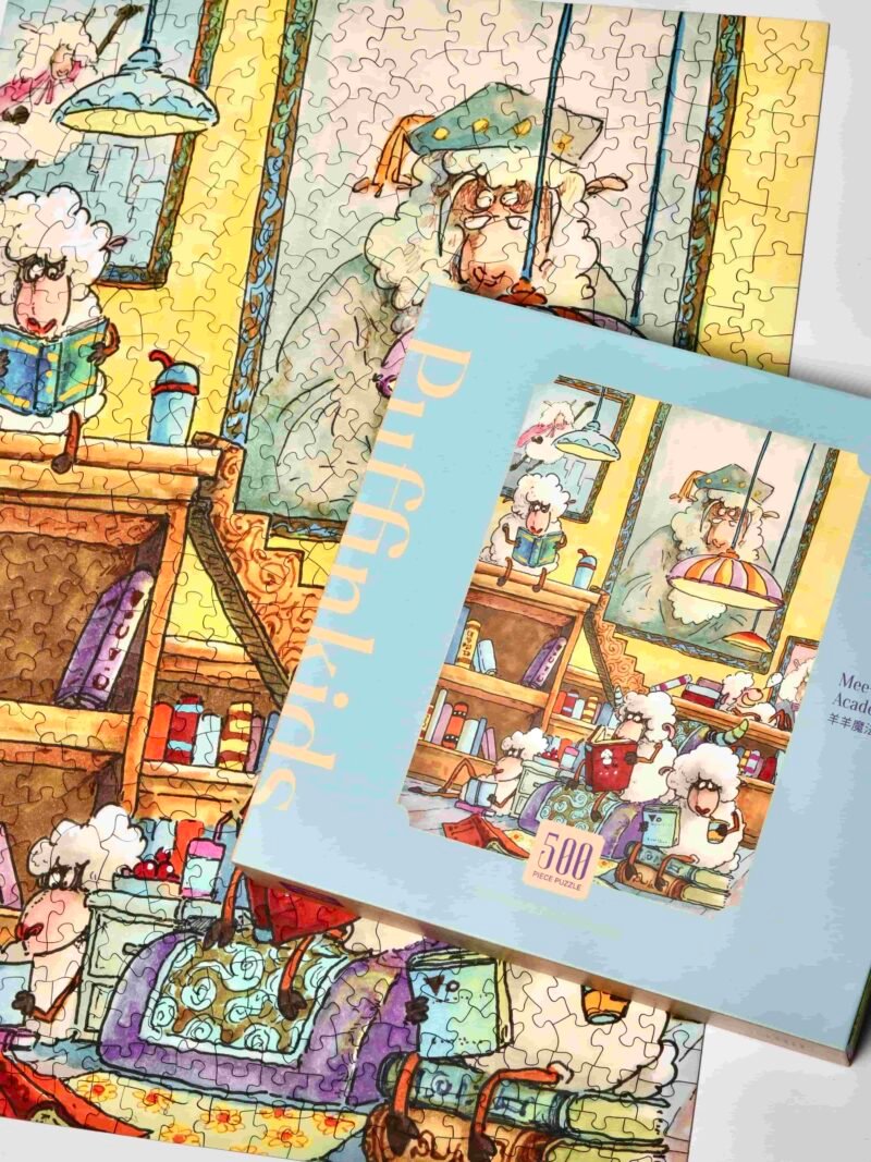Puffinkids-Mee Magic Academy (4) Puffinkids-500 Piece Irregular Cut Double-sided Cork Puzzle-Mee Magic Academy