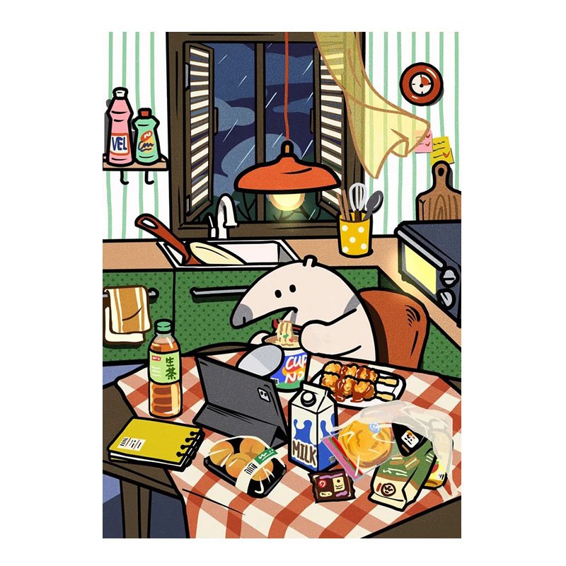 Supper After Work Dreamer Puzzle-500pcs Irregular Cut Jigsaw Puzzle-Supper After Work