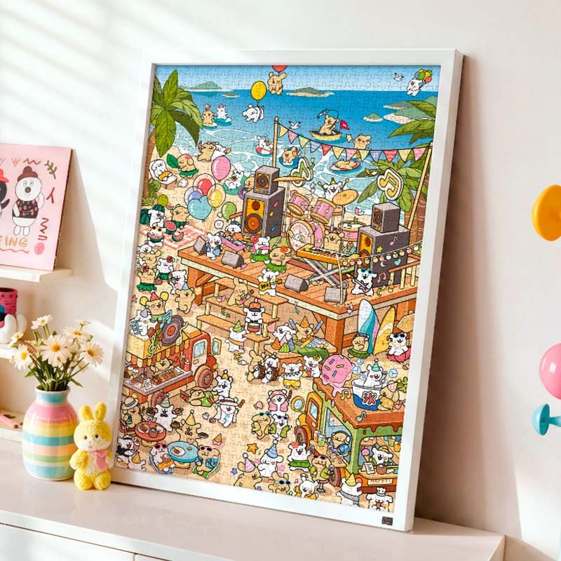 Toi-Puppy Concert (1) Toi-1000pcs Jigsaw Puzzle-Maltese Puppy Concert