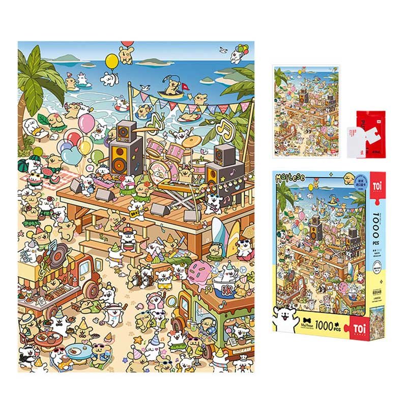 Toi-Puppy Concert (2) Toi-1000pcs Jigsaw Puzzle-Maltese Puppy Concert