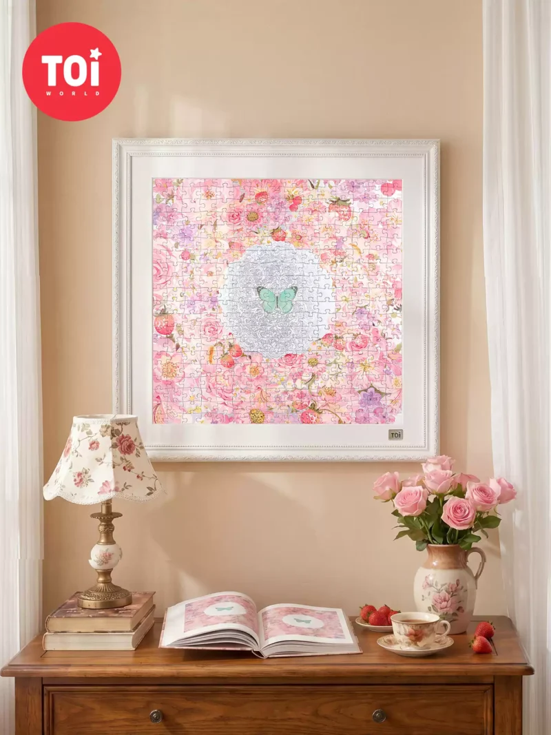 Toi Puzzle-Pink Butterfly1 Toi-300pcs Jigsaw Puzzle-Pink Butterfly