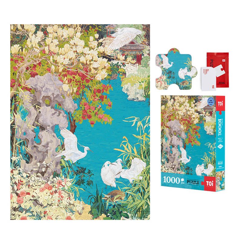Toi Puzzle-Spring Courtyard Egrets Toi-1000pcs Jigsaw Puzzle-Spring Courtyard Egrets