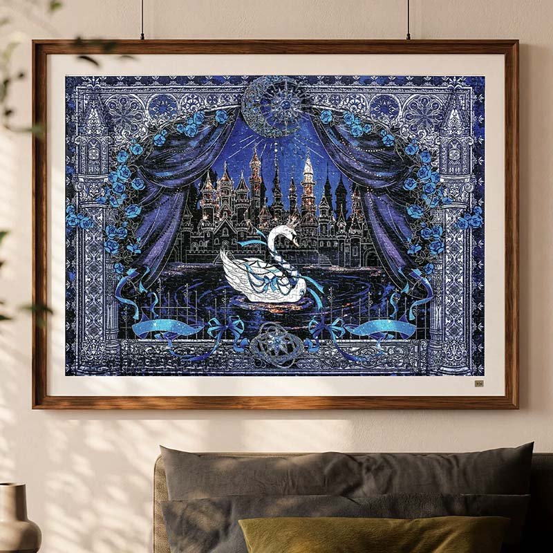 Toi-1000pcs Jigsaw Puzzle-Swan Night(Silver Foil Stamping)