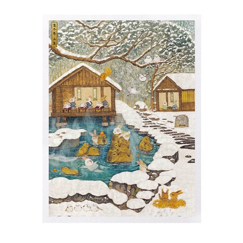 3djp/Pintoo-1200pcs Plastic Jigsaw Puzzles-Winter Scroll-Bathing in the Spring