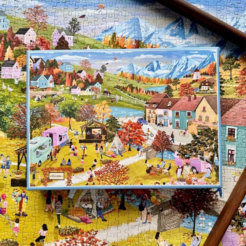 Autumn Camping (1) A Segment of Orange-Autumn Camping-1000pcs Jigsaw Puzzle