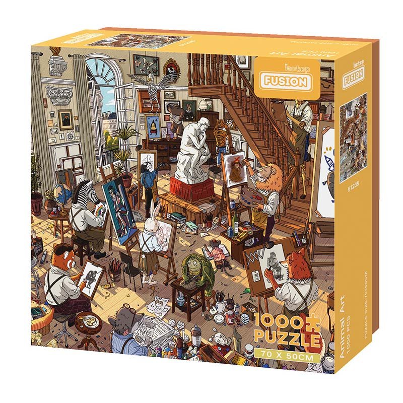 Botop-Animal Art Studio (1) Botop Fusion-1000pcs Jigsaw Puzzle-Animal Art Studio