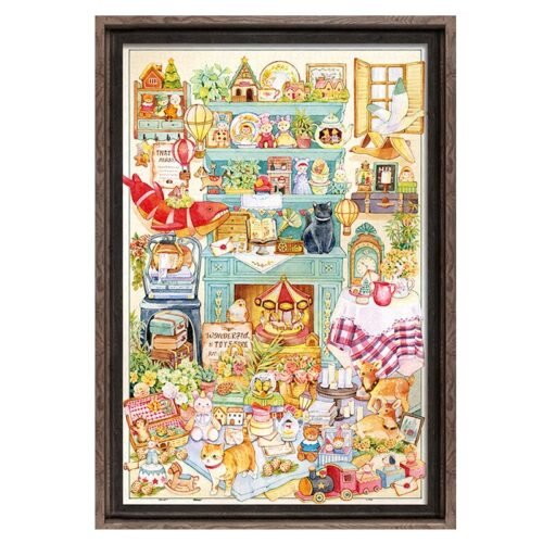 3djp Jigsaw Puzzles For Adults 504pcs-Childhood Dreams on Display