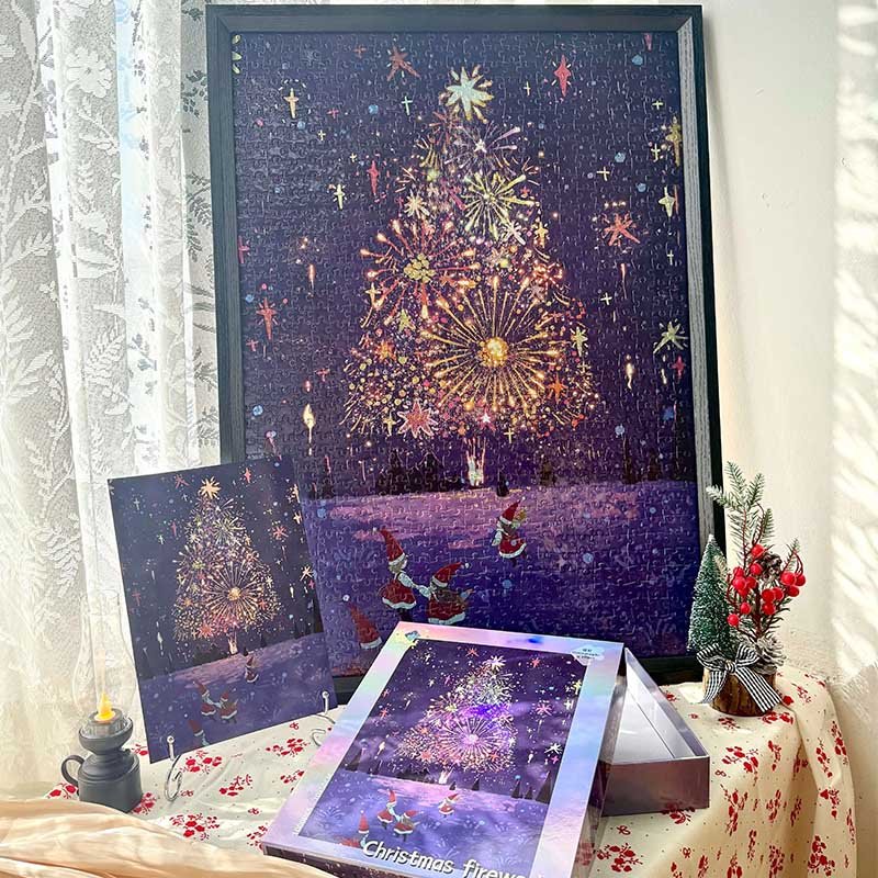 TuTuDingDang Holographic 1000 Piece Puzzle-Christmas Fireworks