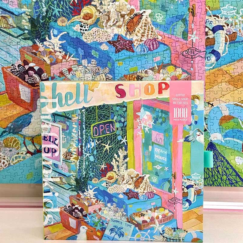 Puffinkids-Little Shell Shop by the Sea (3) Puffinkids-1000 Piece Puzzle-Little Shell Shop by the Sea